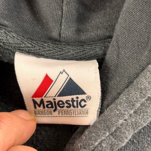 Majestic Miami Marlins Hoodie Men Large Fleece Pullover Sweatshirt Black - Picture 7 of 8